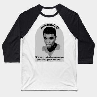 Muhammad Ali Portrait and Quote Baseball T-Shirt